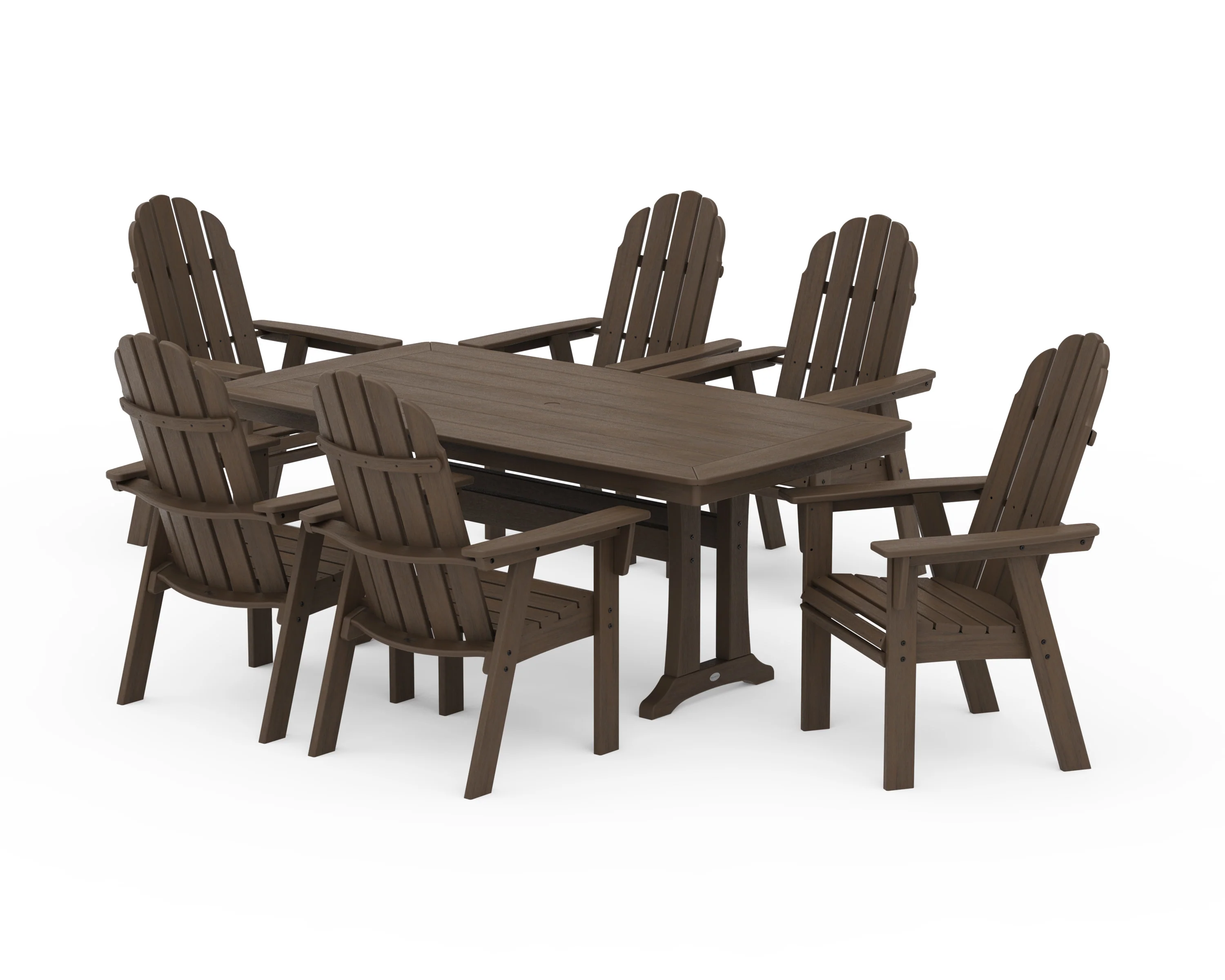 Vineyard Curveback Adirondack 7-Piece Dining Set with Trestle Legs - Image 23