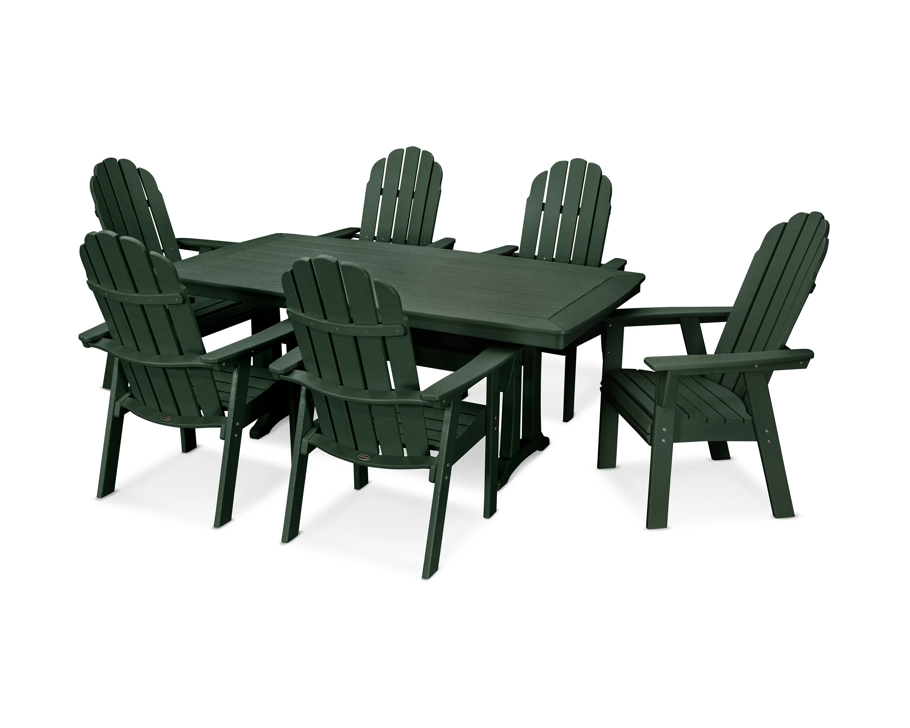 Vineyard Curveback Adirondack 7-Piece Dining Set with Trestle Legs - Image 7
