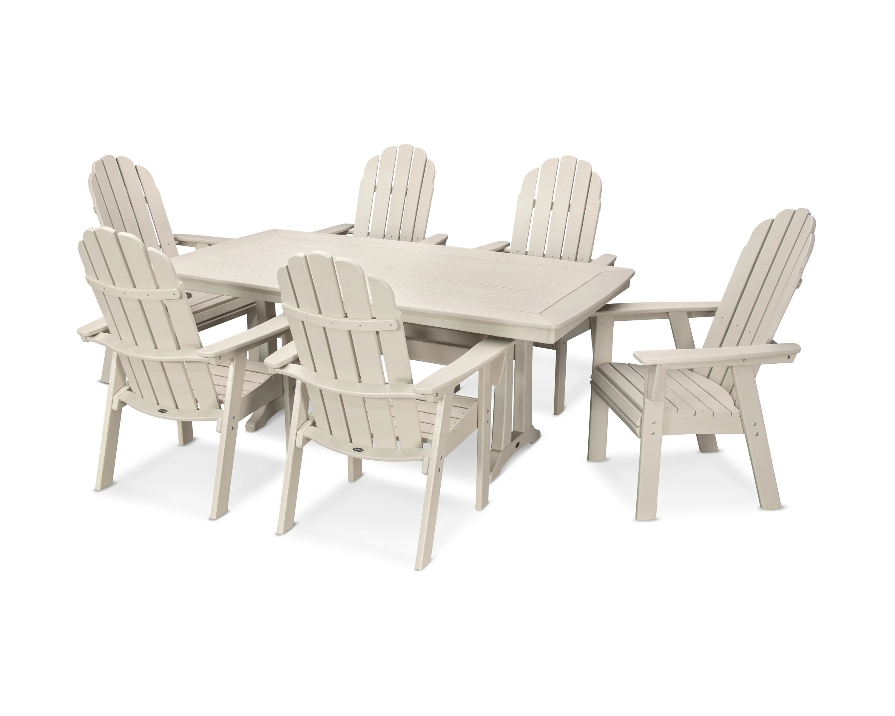 Vineyard Curveback Adirondack 7-Piece Dining Set with Trestle Legs - Image 8
