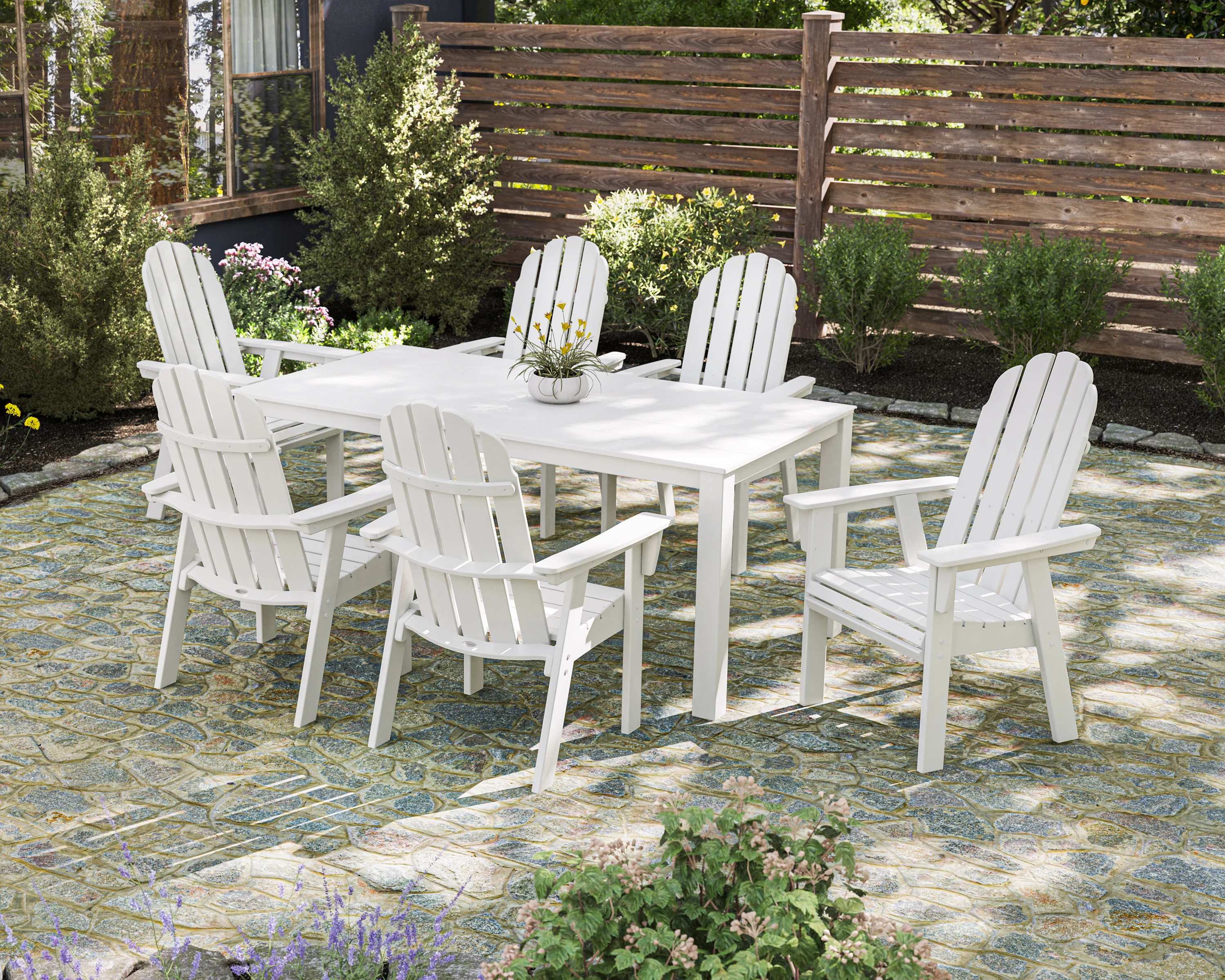 Vineyard Curveback Adirondack 7-Piece Parsons Dining Set - Image 3