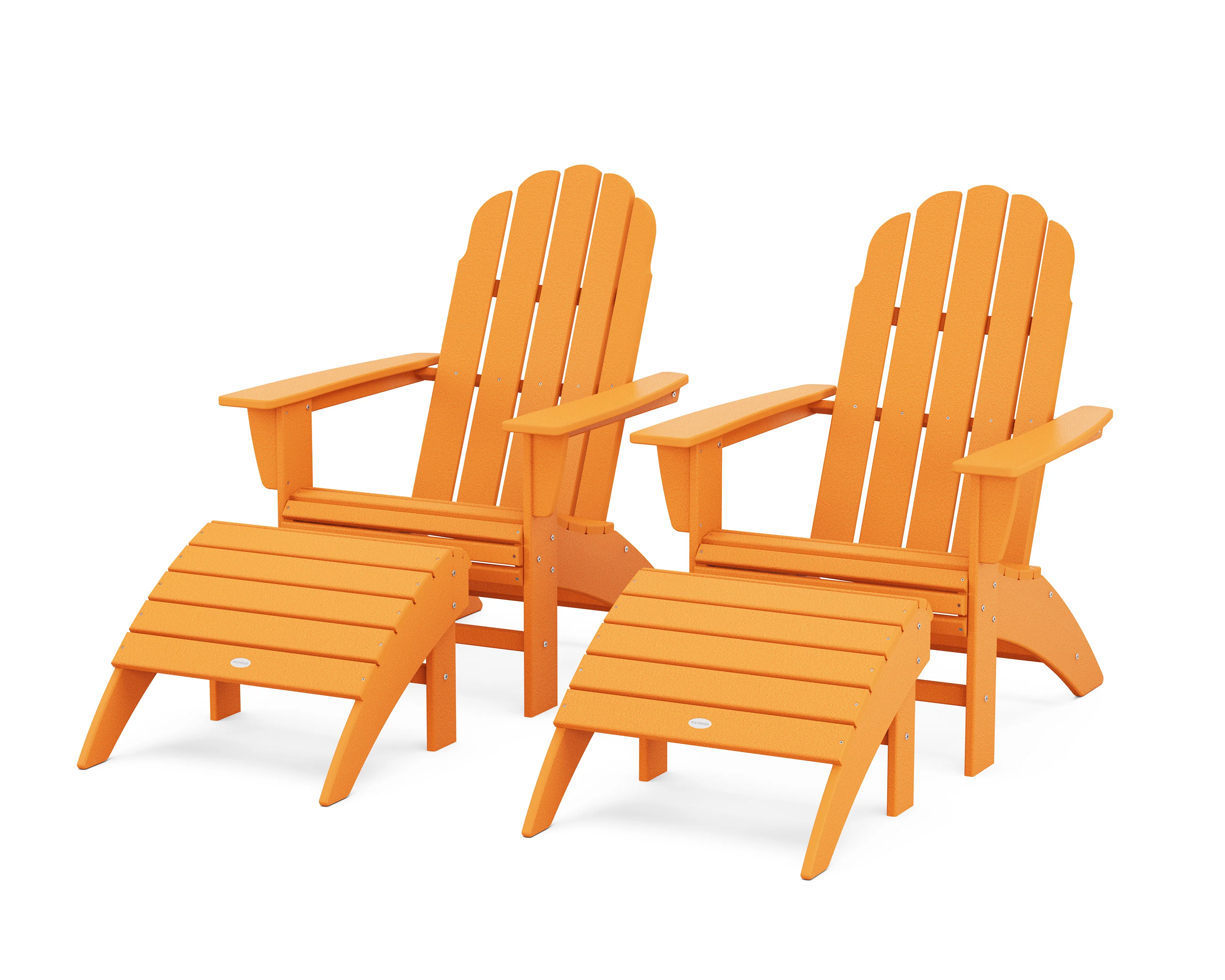 Vineyard Curveback Adirondack Chair 4-Piece Set with Ottomans - Image 12