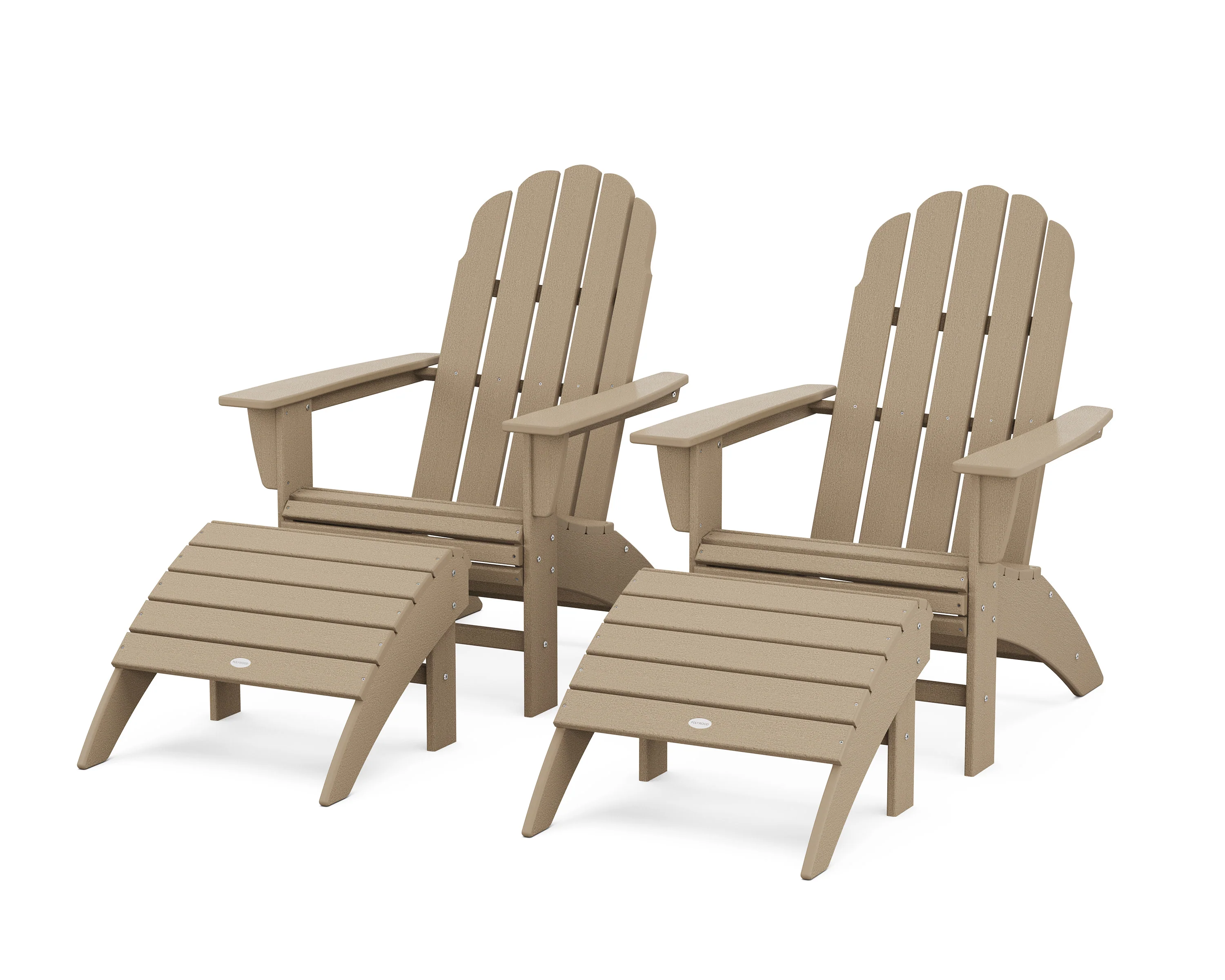 Vineyard Curveback Adirondack Chair 4-Piece Set with Ottomans - Image 14
