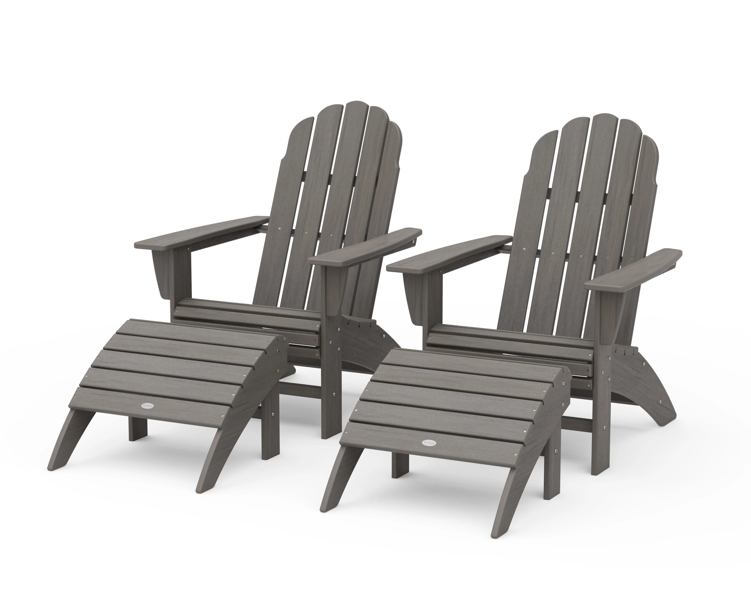 Vineyard Curveback Adirondack Chair 4-Piece Set with Ottomans - Image 18