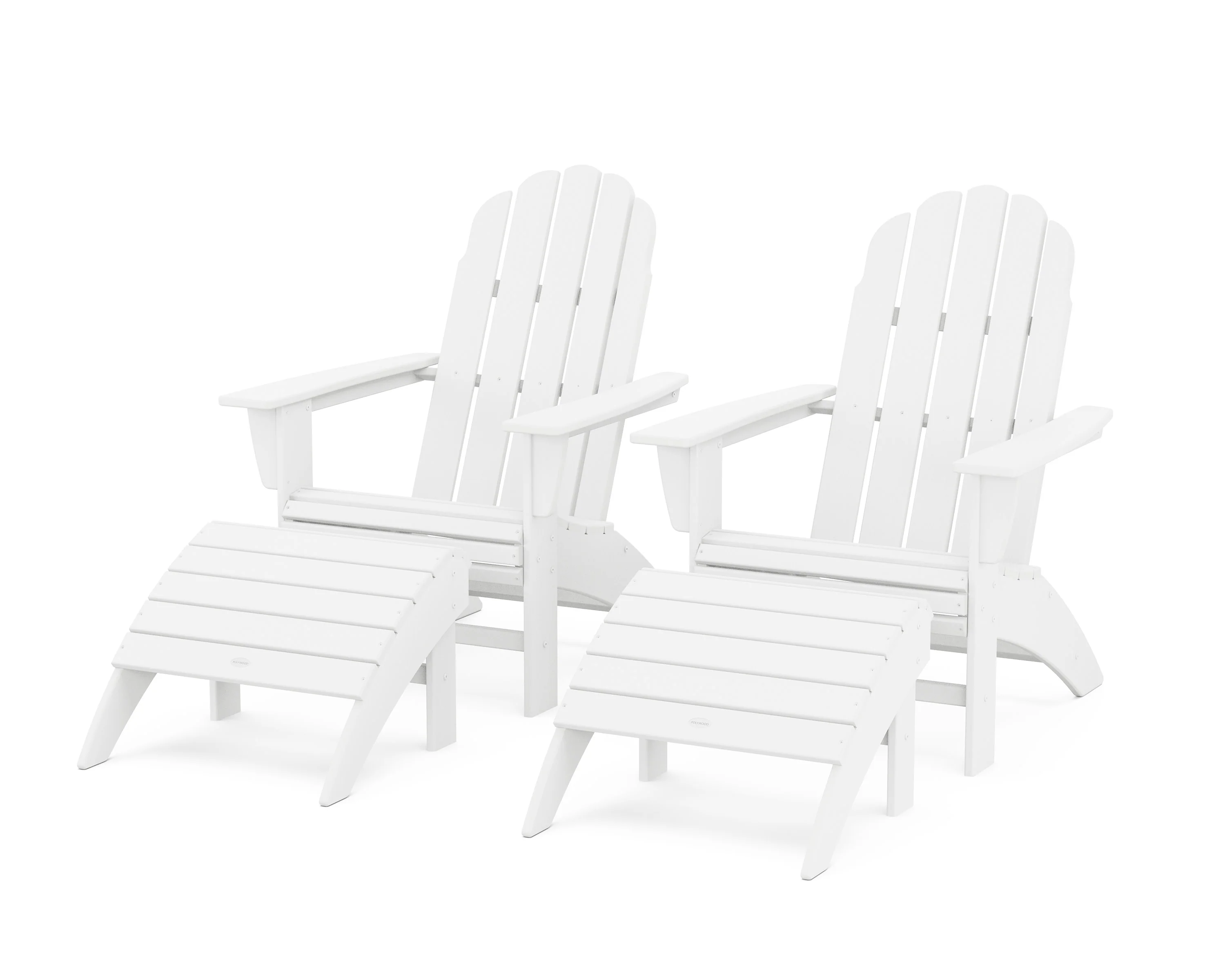 Vineyard Curveback Adirondack Chair 4-Piece Set with Ottomans - Image 2