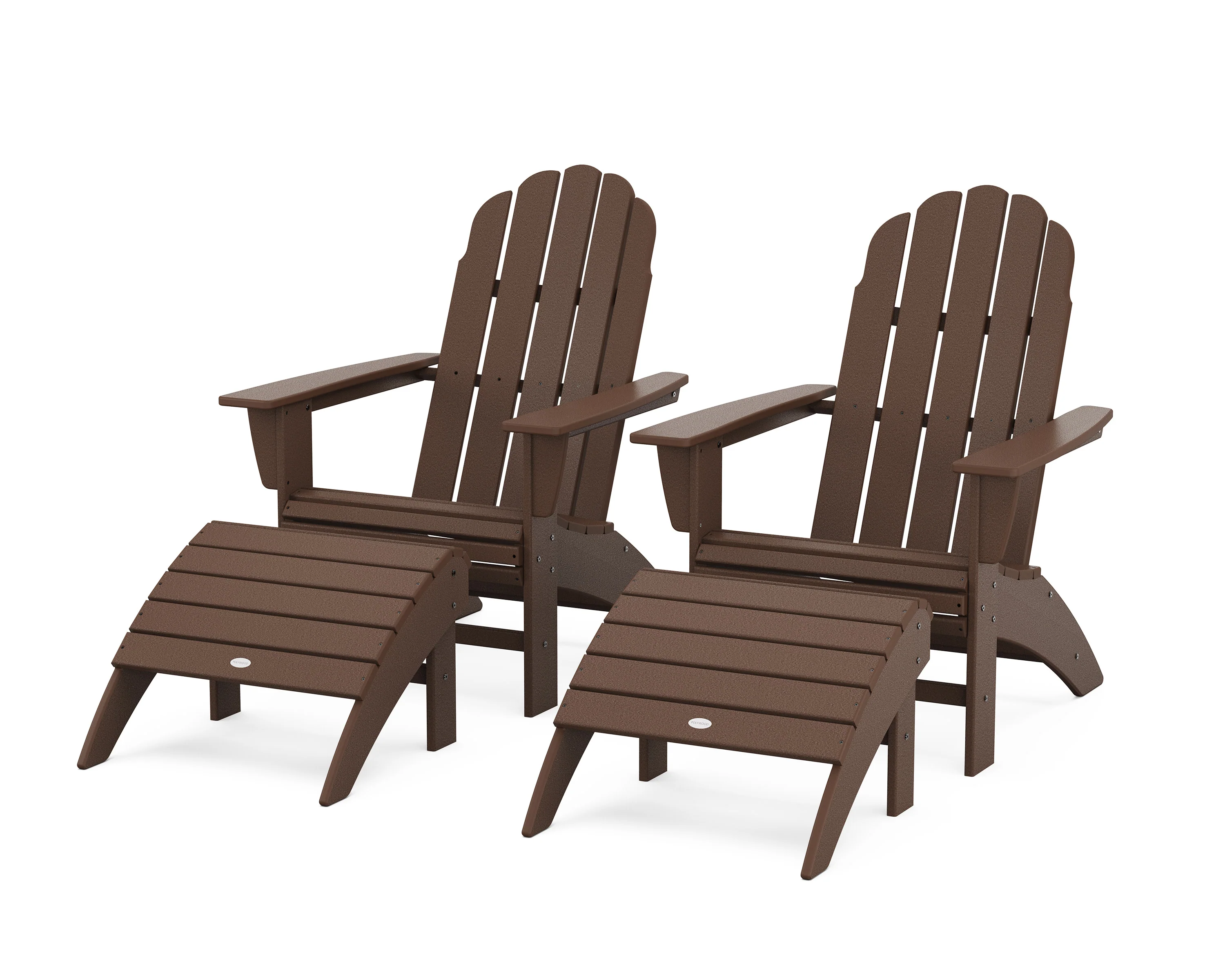 Vineyard Curveback Adirondack Chair 4-Piece Set with Ottomans - Image 7