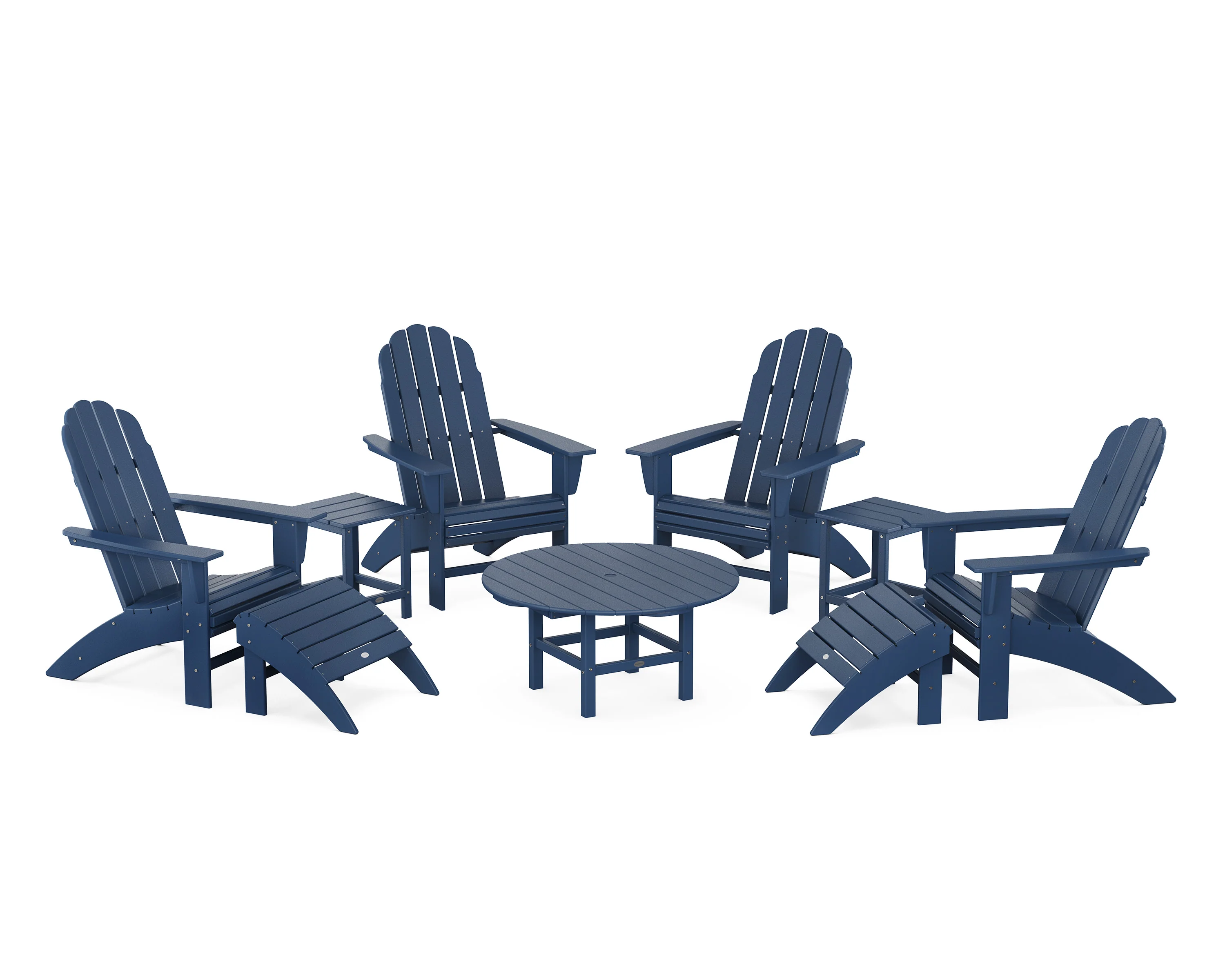 Vineyard Curveback Adirondack Chair 9-Piece Conversation Set - Image 6