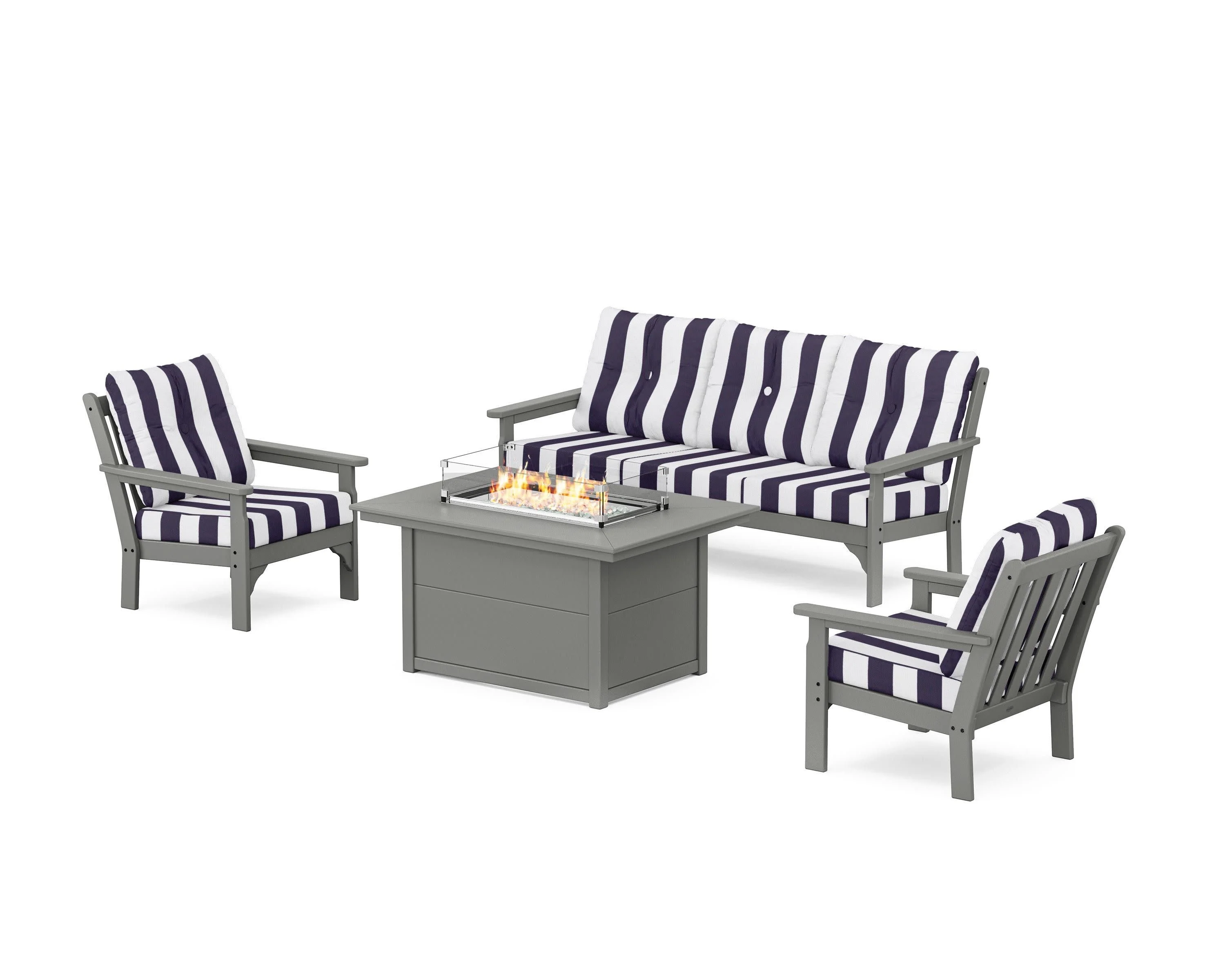 Vineyard Deep Seating Fire Pit Table Set - Image 132