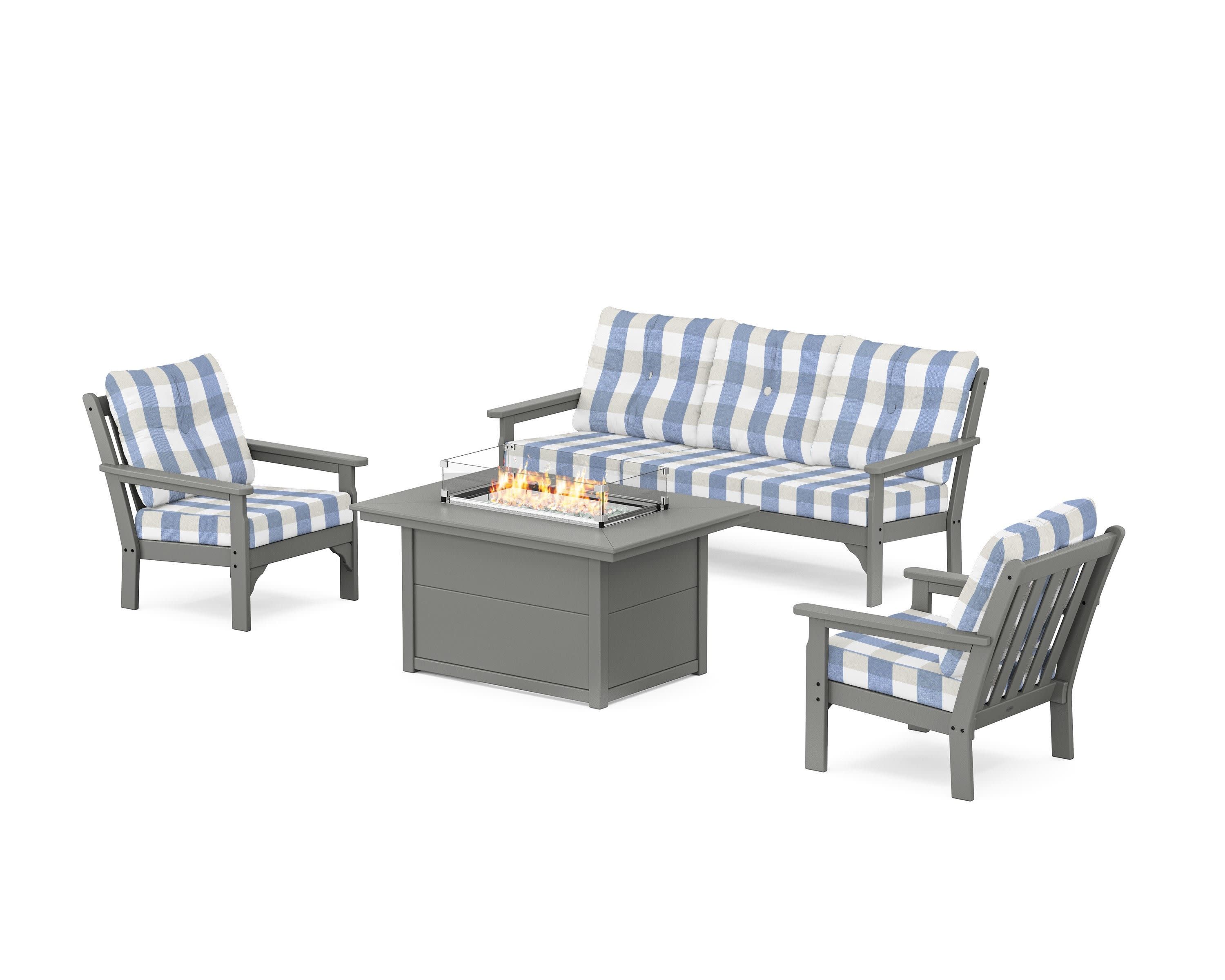 Vineyard Deep Seating Fire Pit Table Set - Image 174