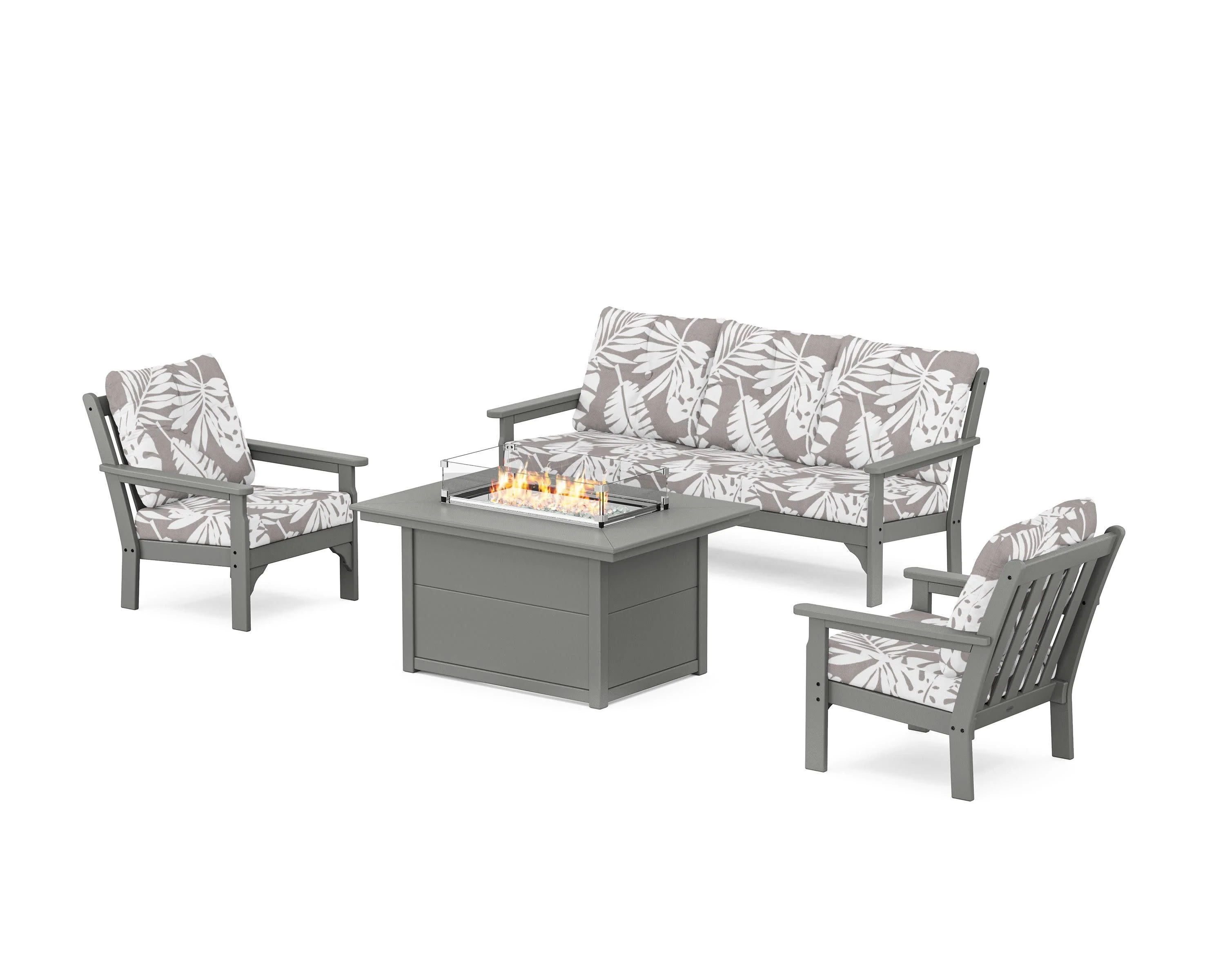 Vineyard Deep Seating Fire Pit Table Set - Image 5