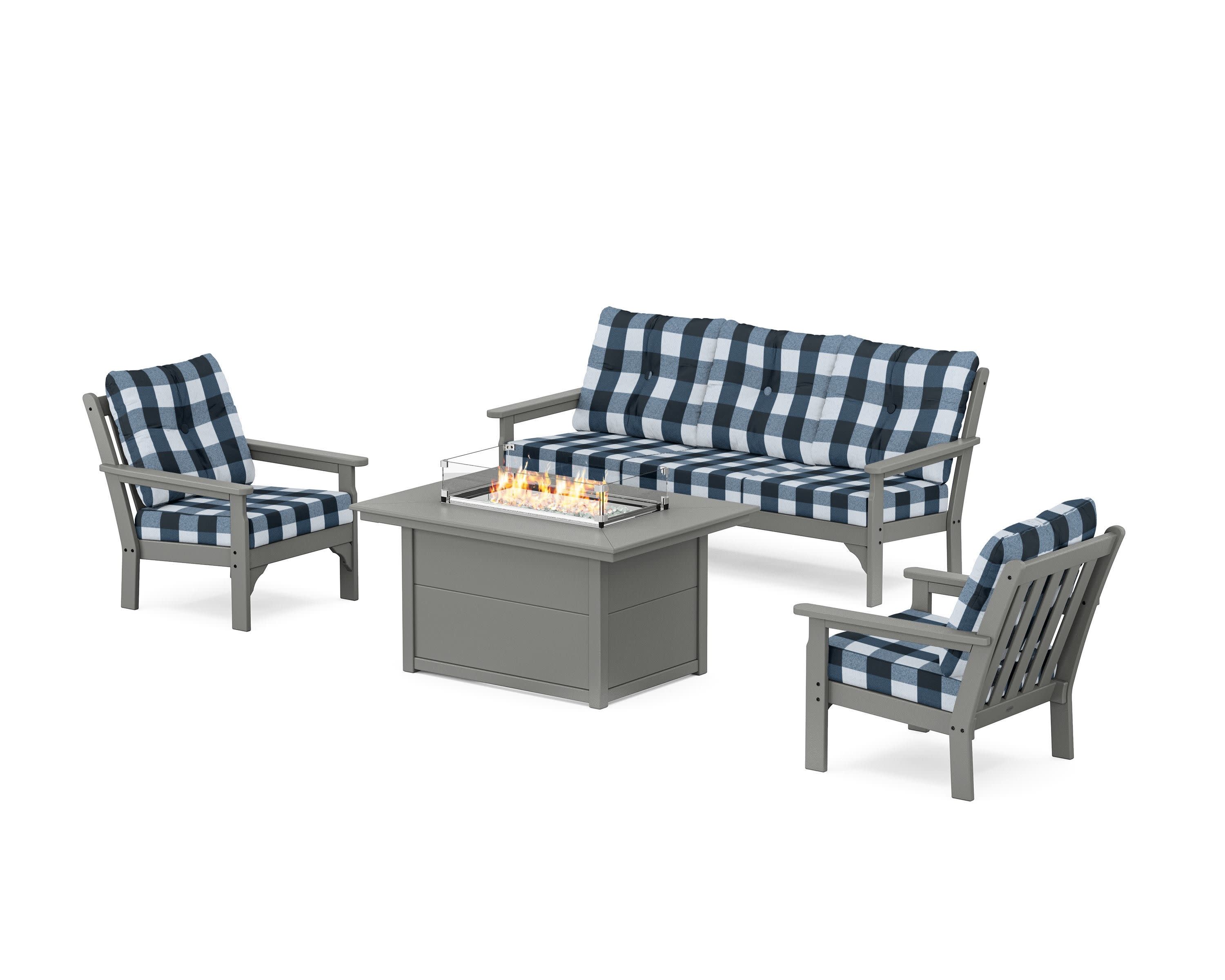 Vineyard Deep Seating Fire Pit Table Set - Image 8