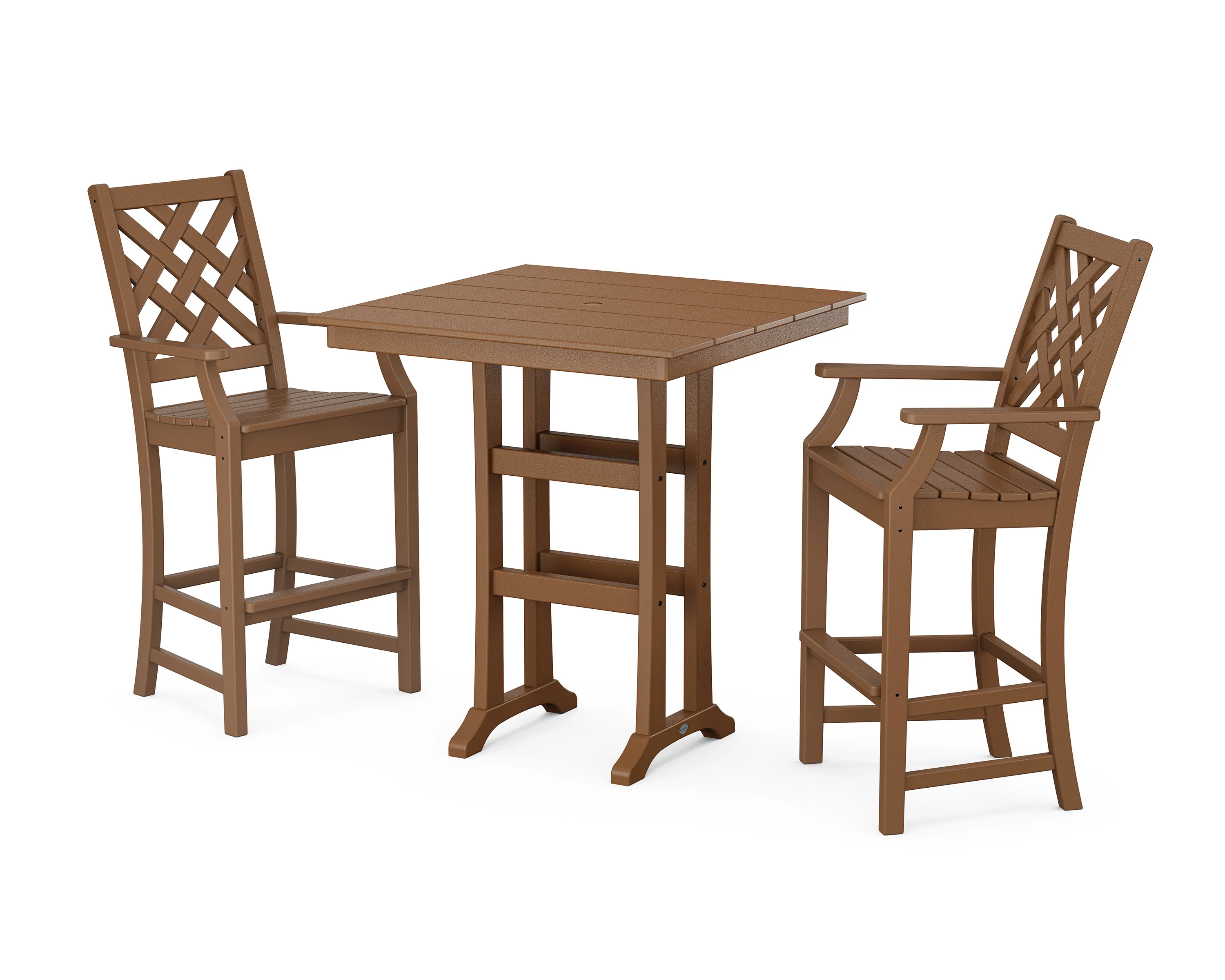 Wovendale 3-Piece Farmhouse Bar Set with Trestle Legs - Image 4