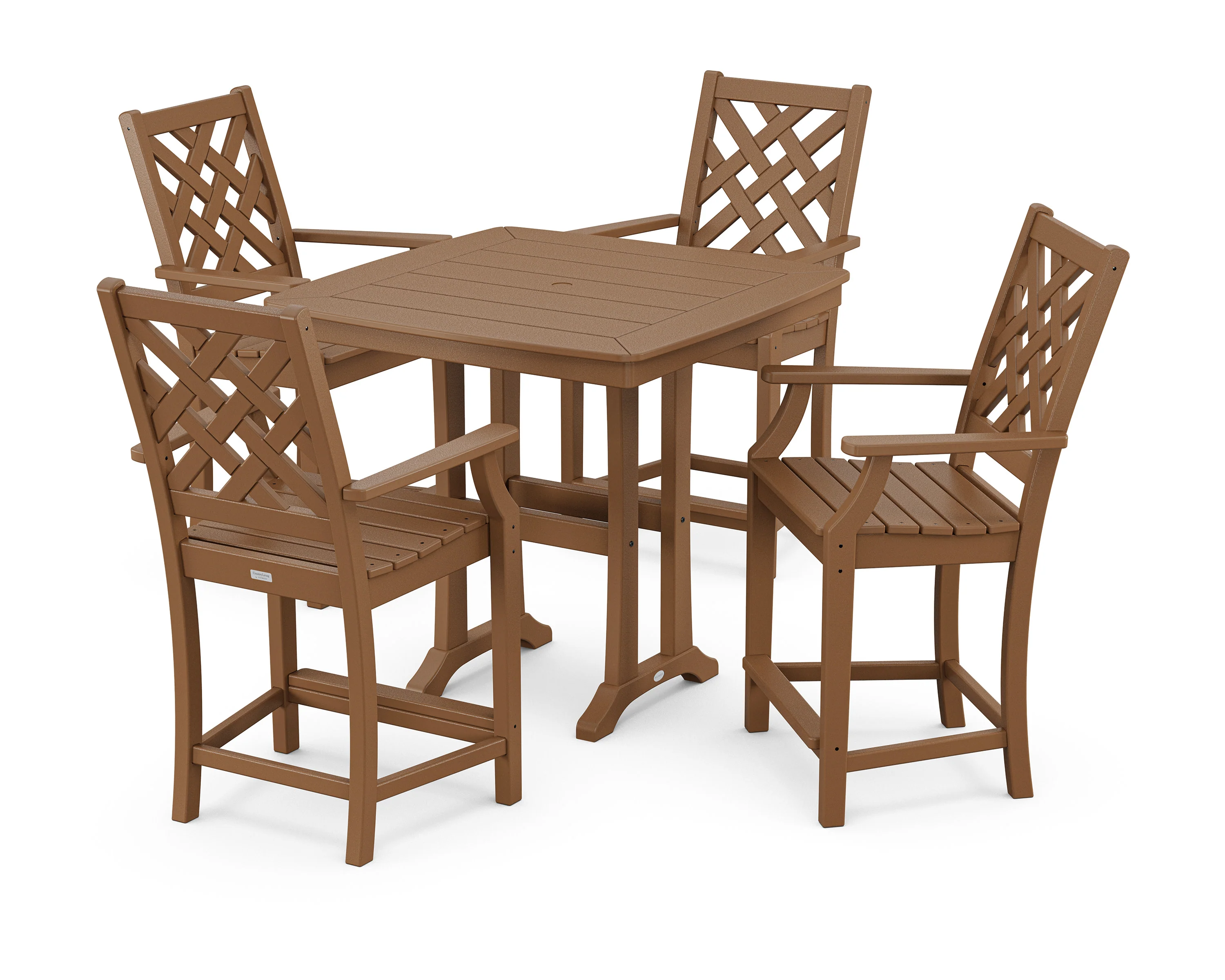 Wovendale 5-Piece Counter Set with Trestle Legs - Image 3