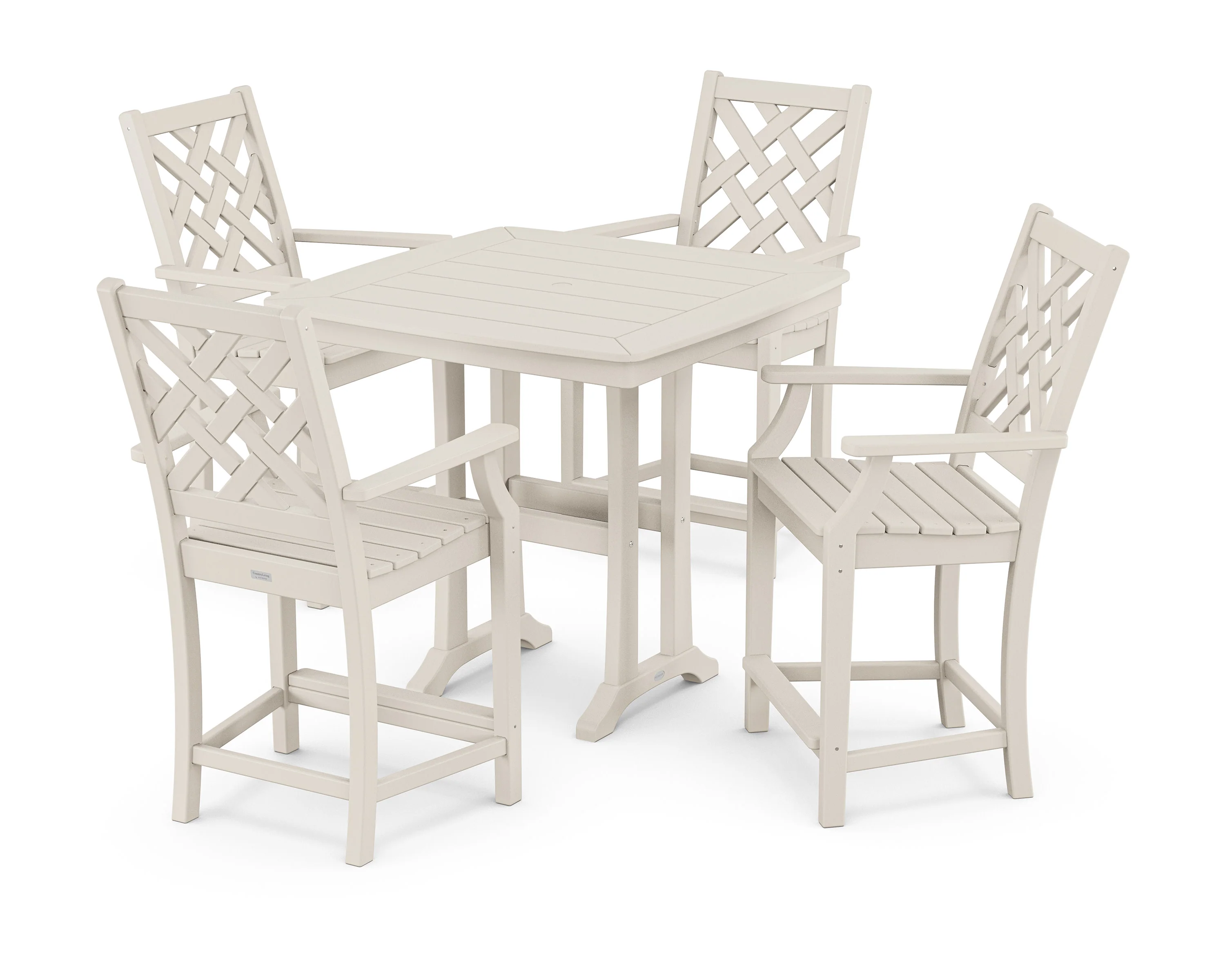 Wovendale 5-Piece Counter Set with Trestle Legs - Image 5