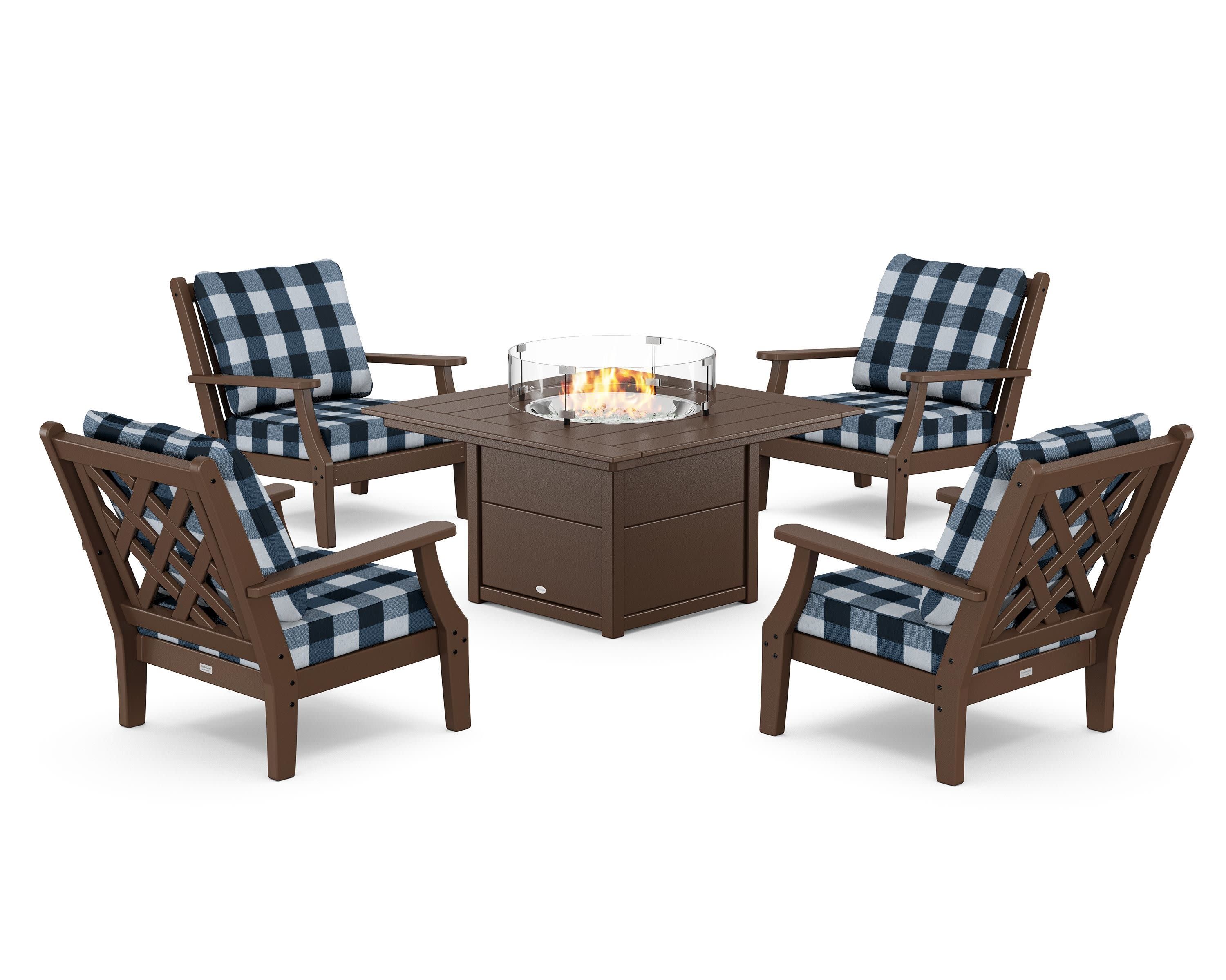 Wovendale 5-Piece Deep Seating Set with Fire Pit Table - Image 2