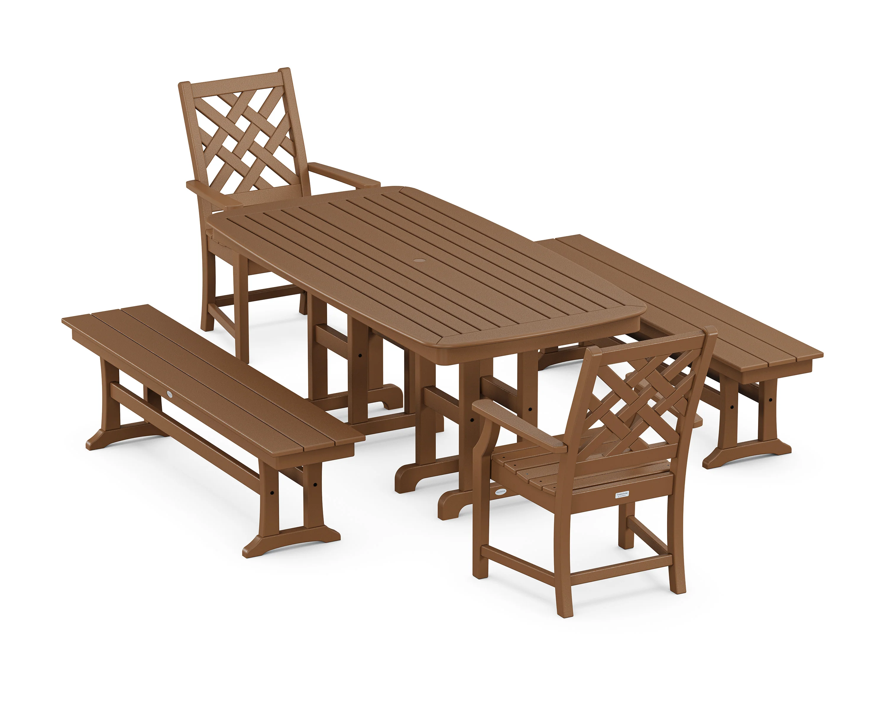 Wovendale 5-Piece Dining Set with Benches - Image 4