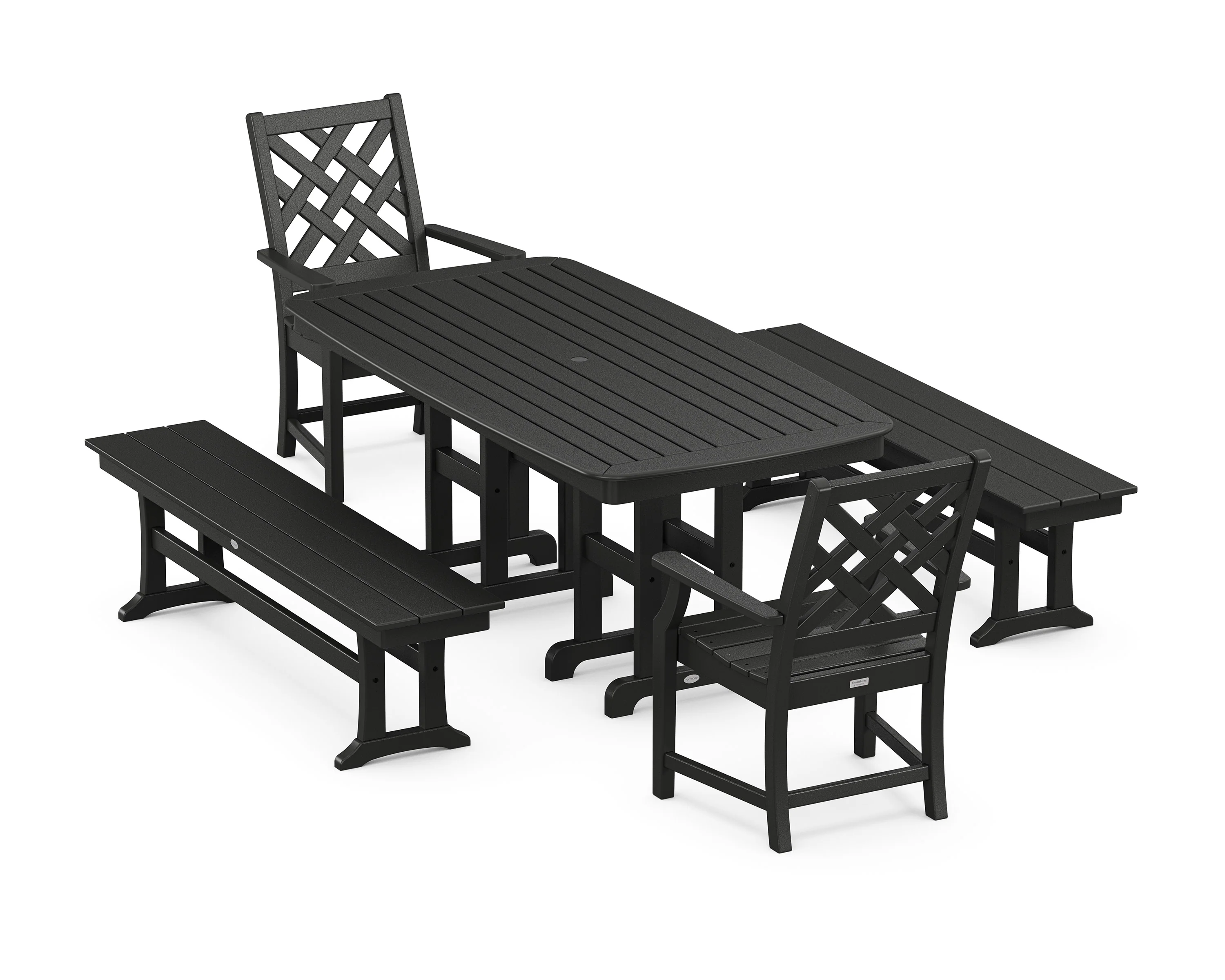 Wovendale 5-Piece Dining Set with Benches - Image 5