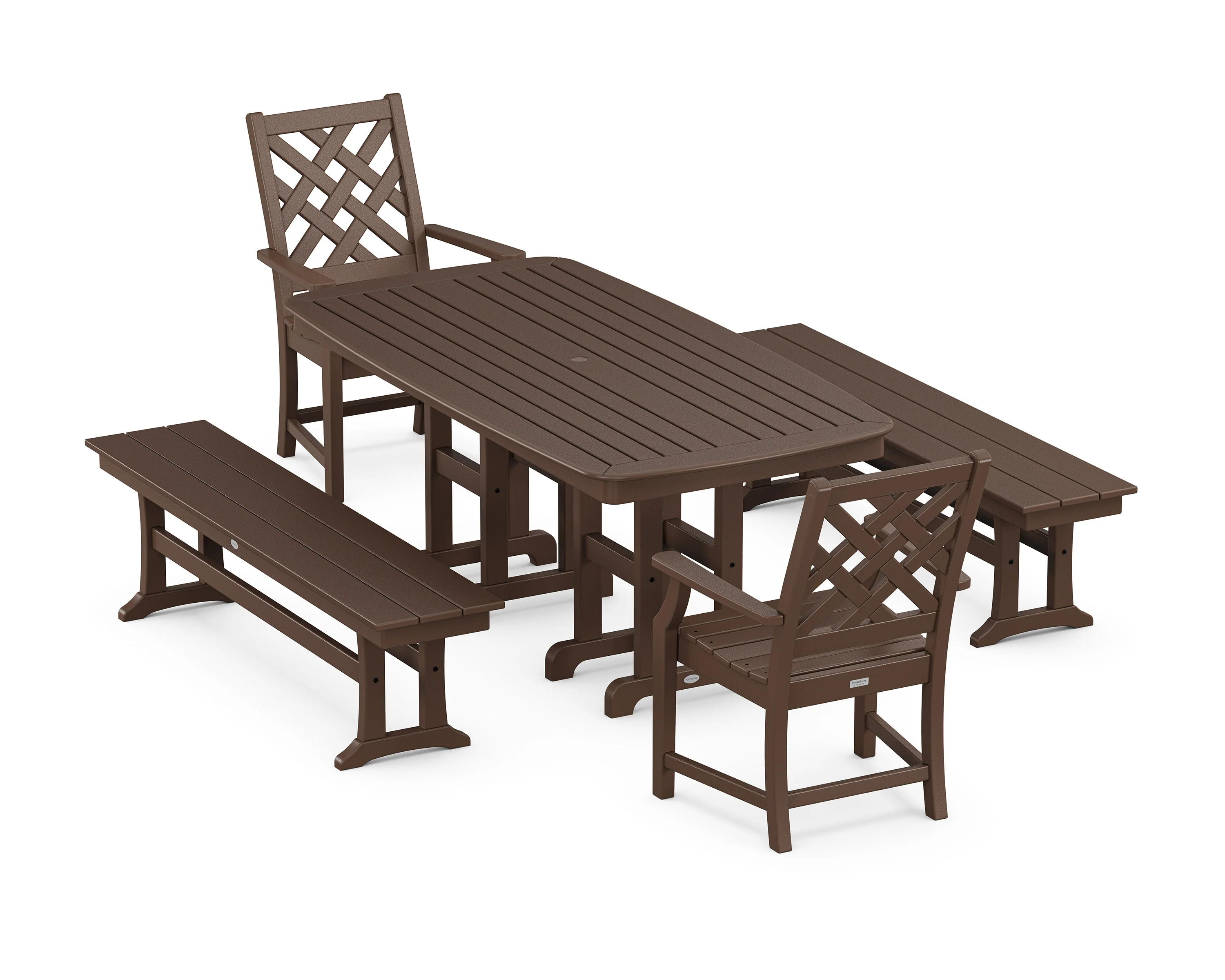 Wovendale 5-Piece Dining Set with Benches - Image 7