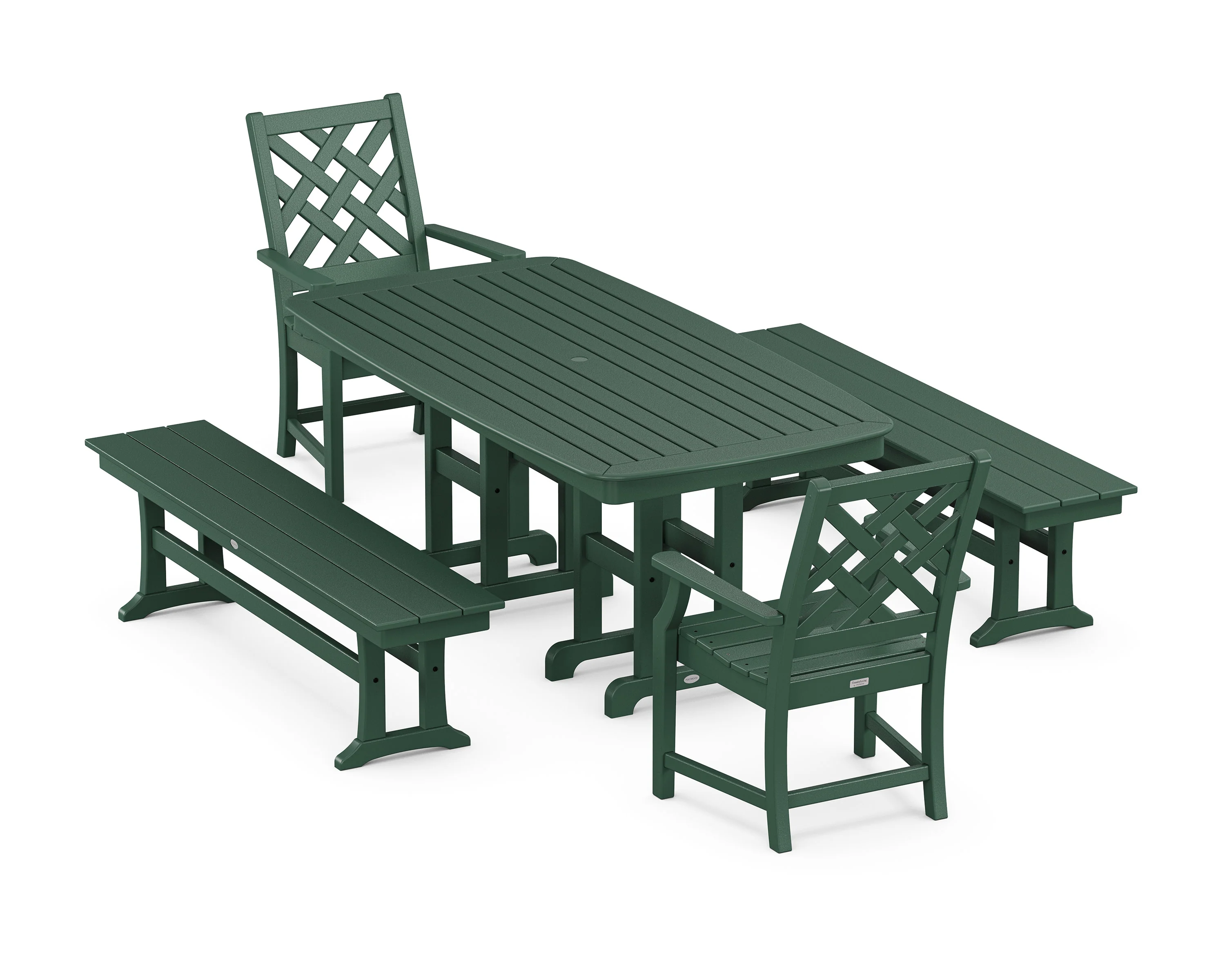 Wovendale 5-Piece Dining Set with Benches - Image 8