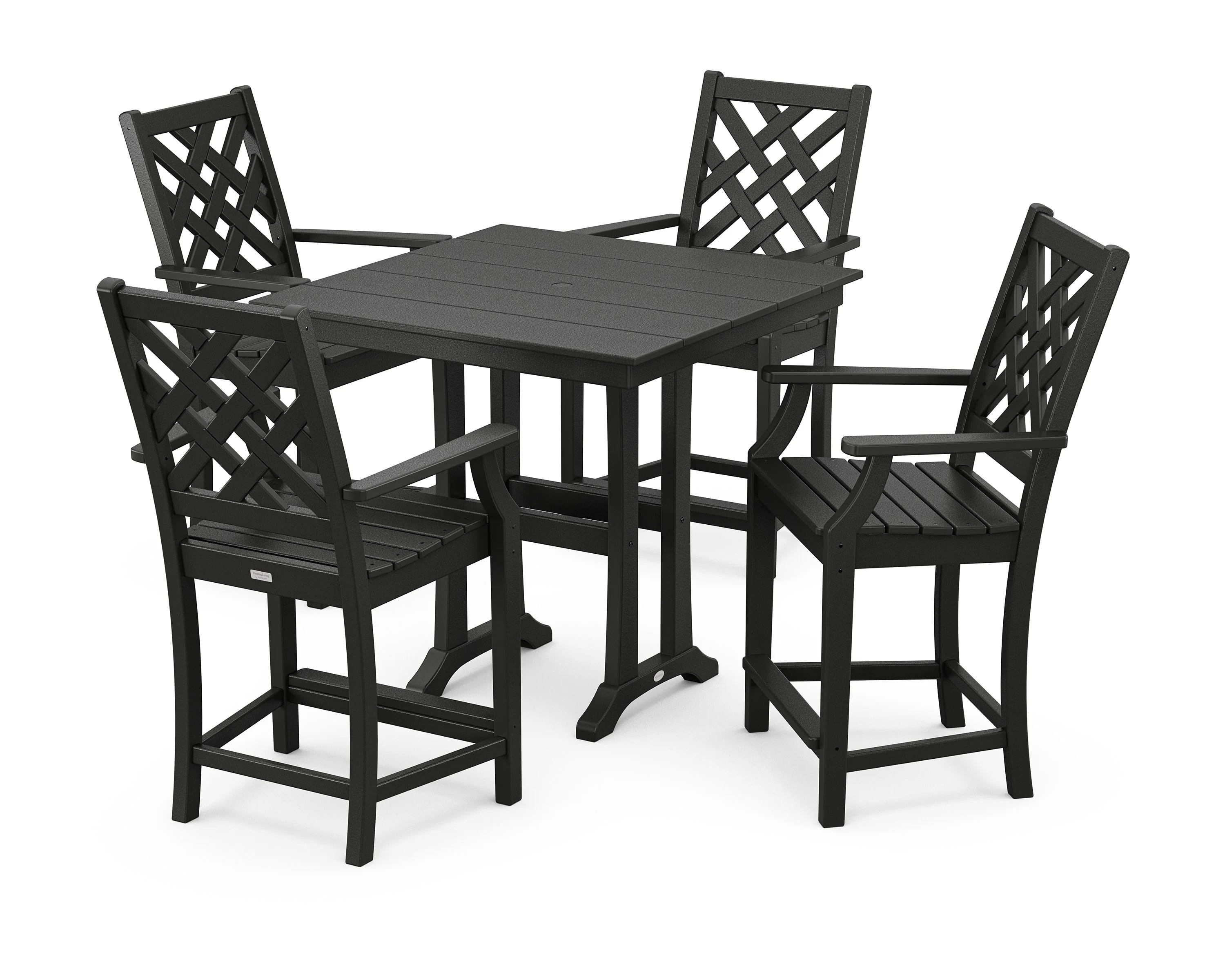 Wovendale 5-Piece Farmhouse Counter Set with Trestle Legs - Image 7