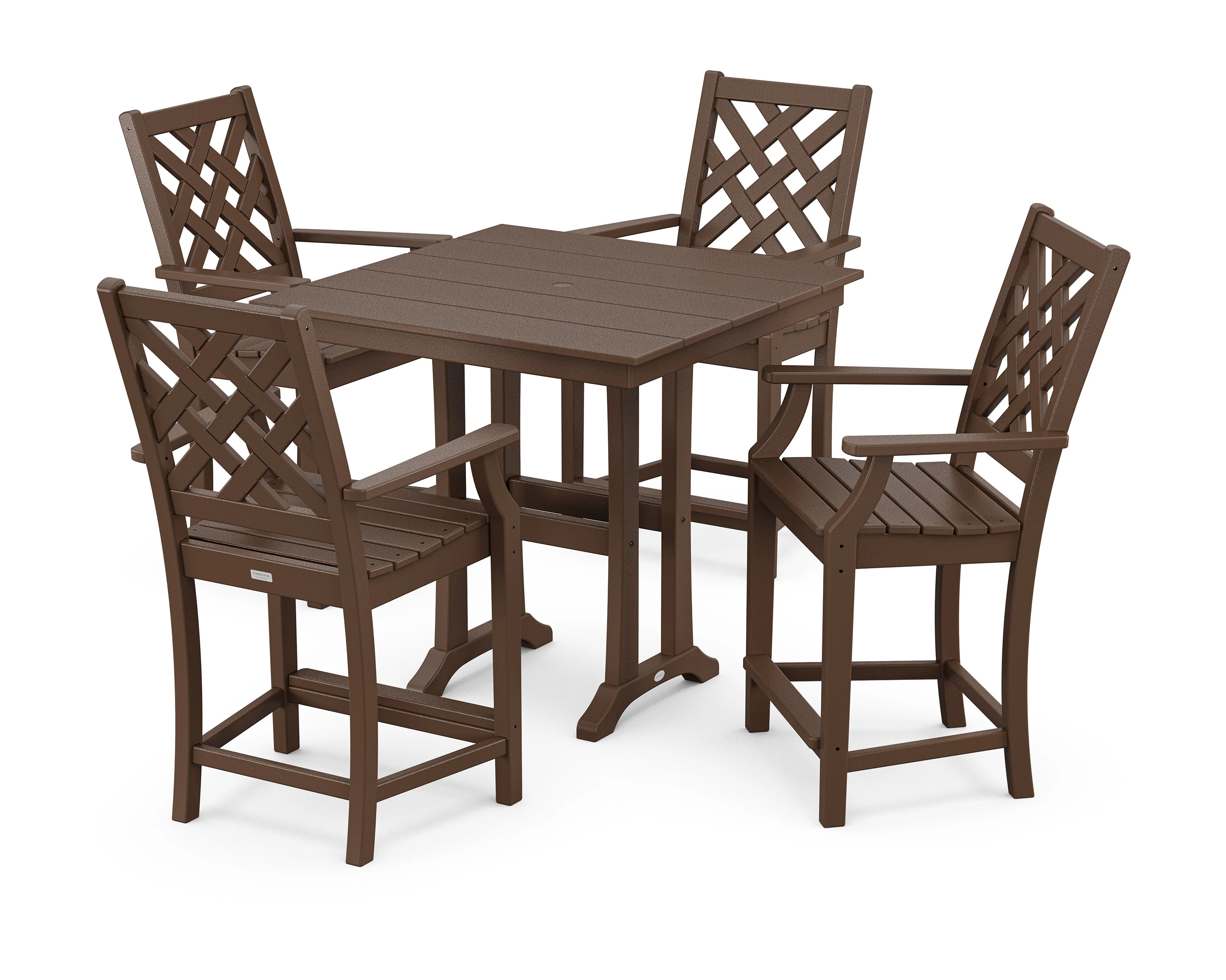 Wovendale 5-Piece Farmhouse Counter Set with Trestle Legs - Image 8