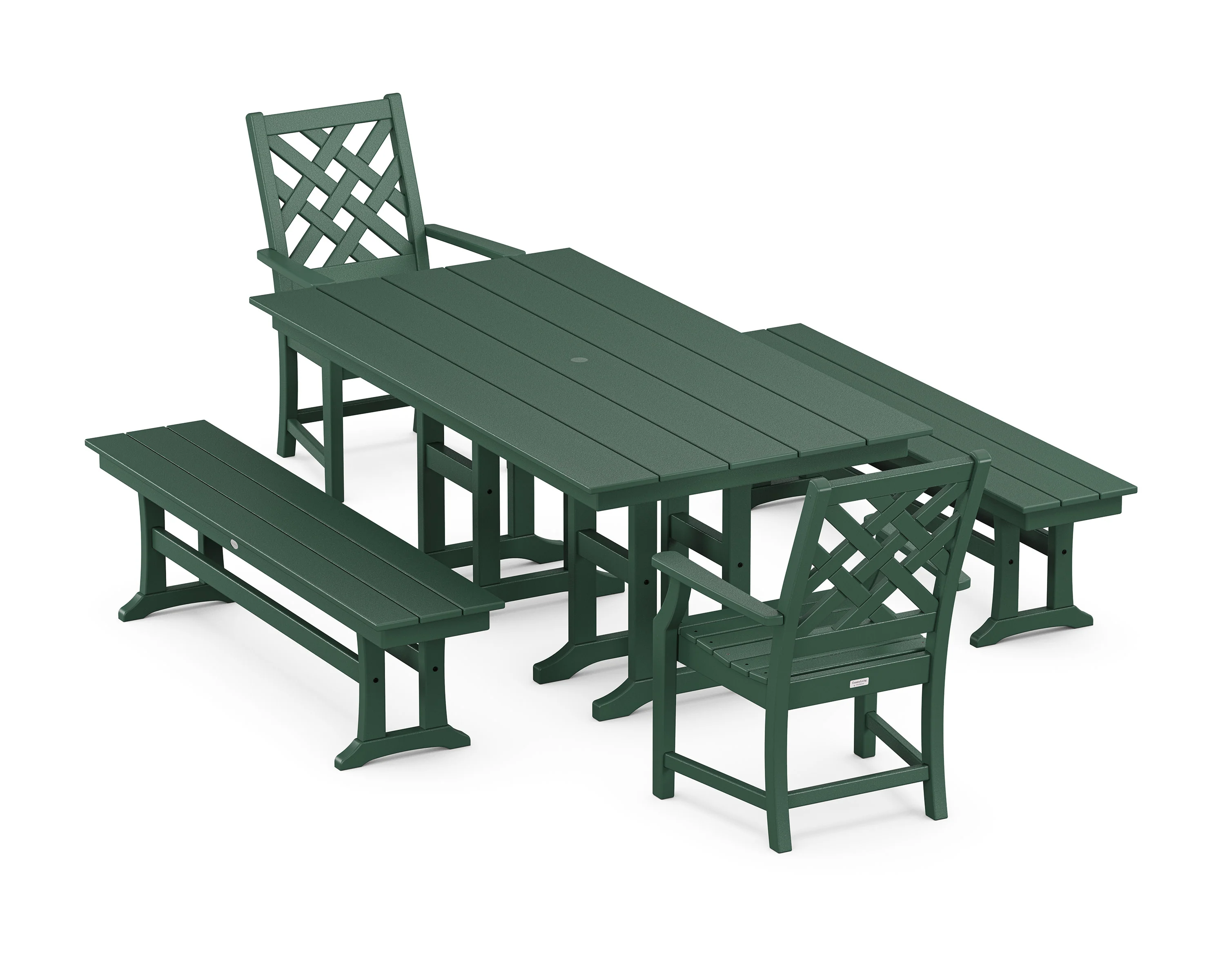 Wovendale 5-Piece Farmhouse Dining Set with Benches - Image 6