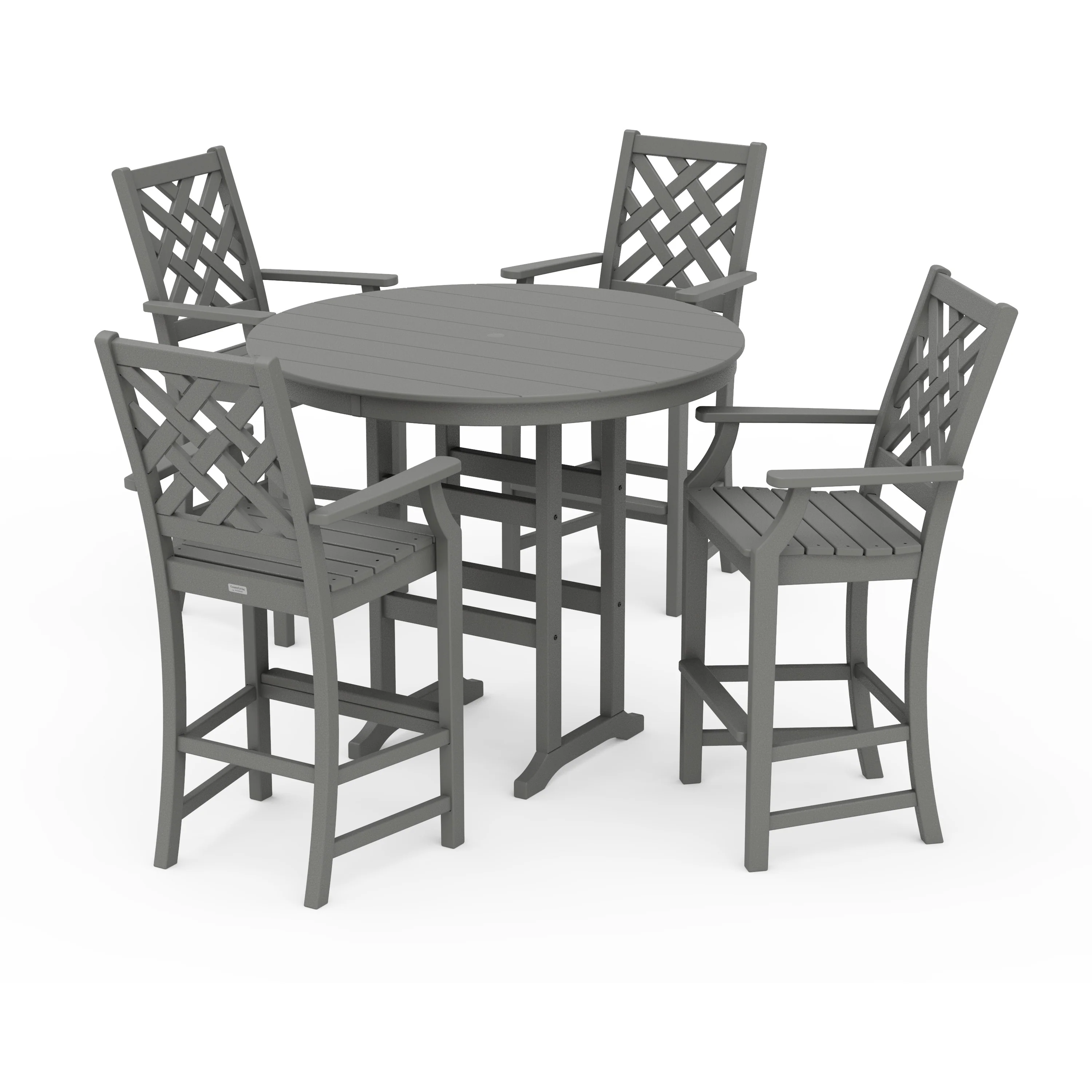 Wovendale 5-Piece Round Farmhouse Bar Set