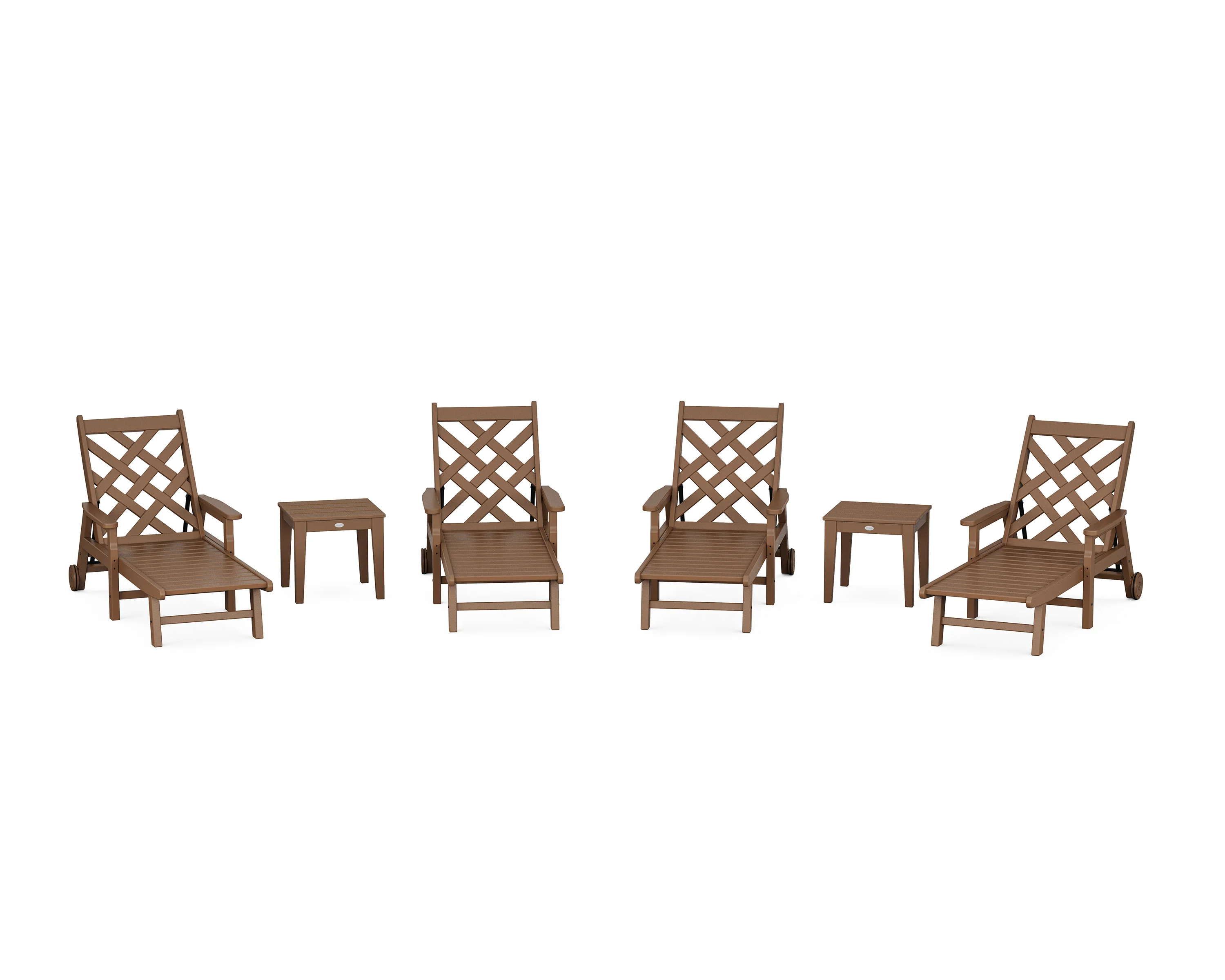 Wovendale 6-Piece Chaise Set with Arms and Wheels - Image 8