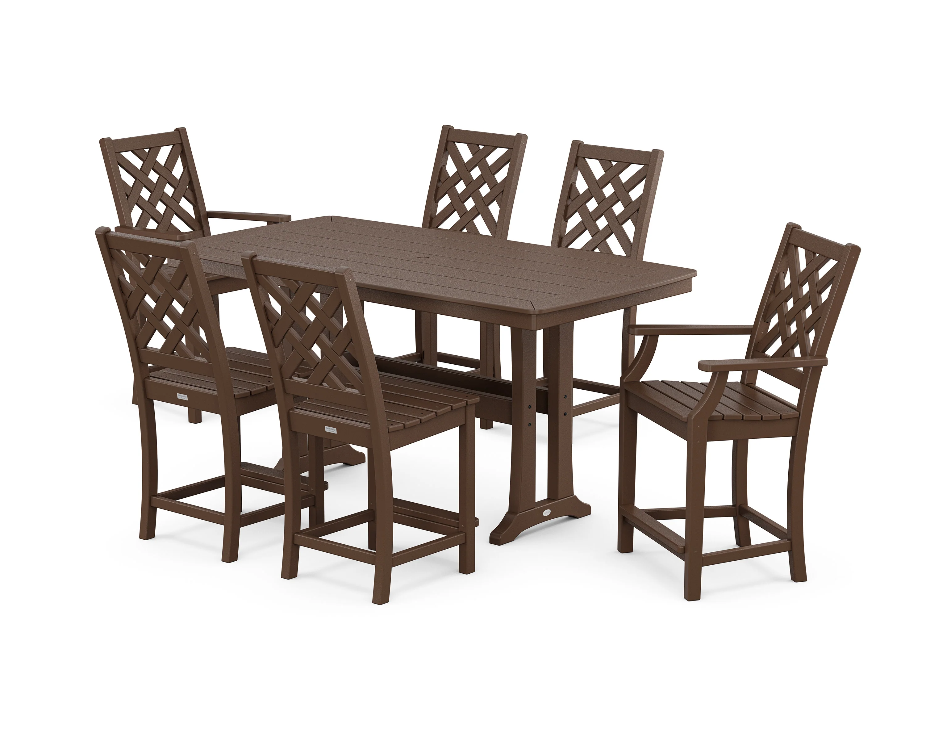 Wovendale 7-Piece Counter Set with Trestle Legs - Image 6