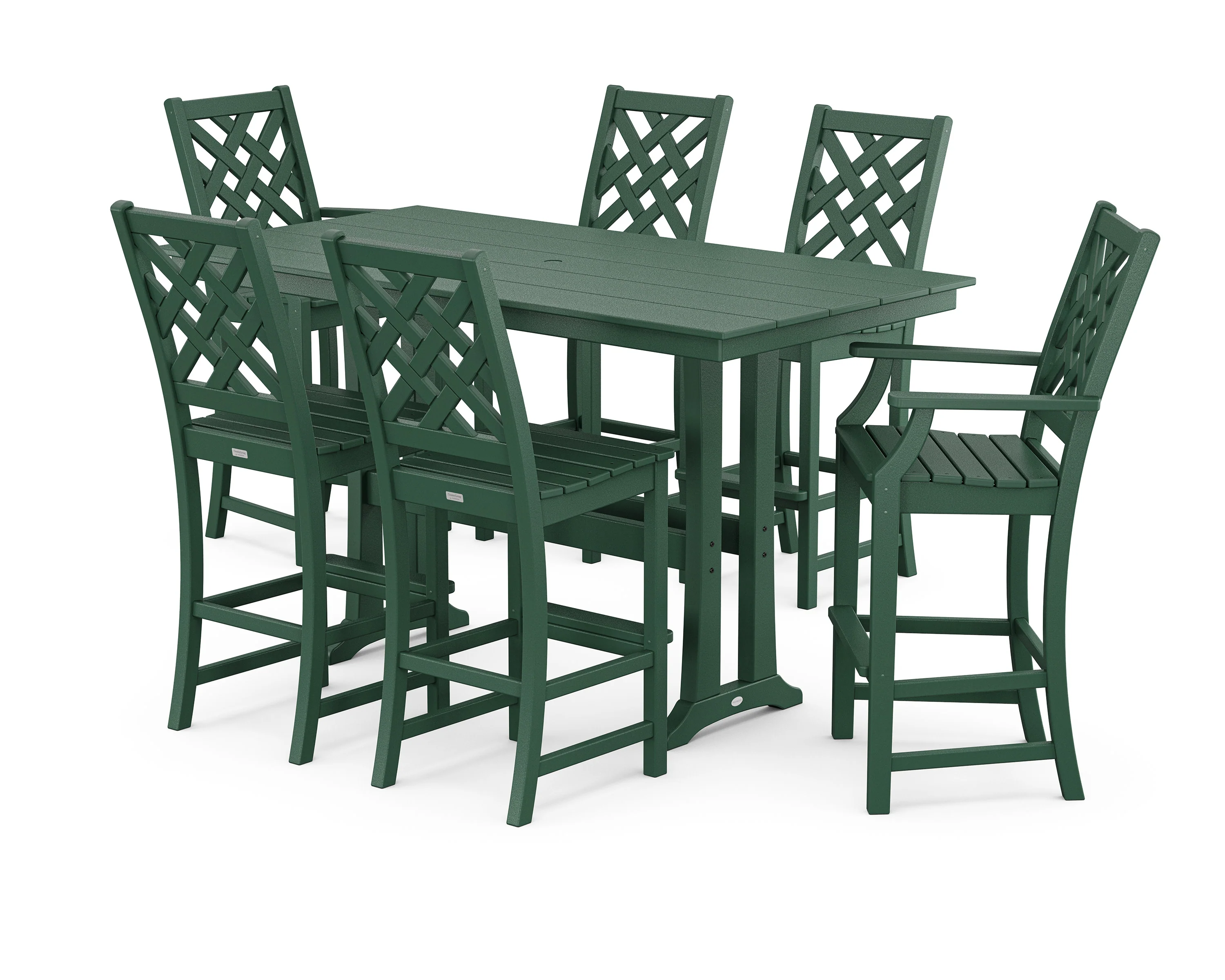 Wovendale 7-Piece Farmhouse Bar Set with Trestle Legs - Image 5