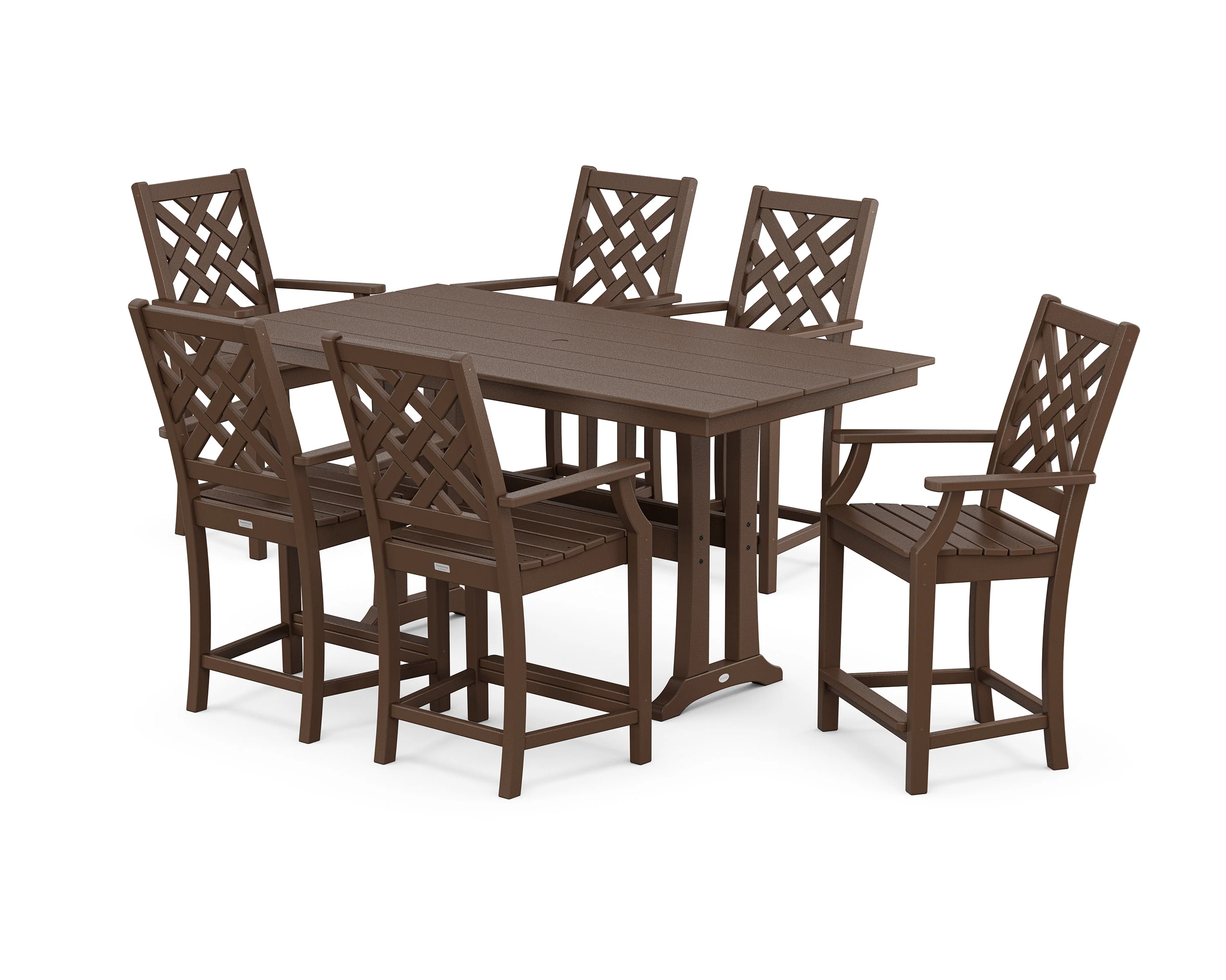 Wovendale Arm Chair 7-Piece Farmhouse Counter Set with Trestle Legs - Image 5